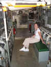 Angie inside a submarine at Pearl Harbor
