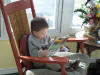 Jason relaxes in the rocker (Mom Mom's photo)